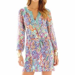 Lilly Pulitzer What A Catch Saemus Dress silk size 10